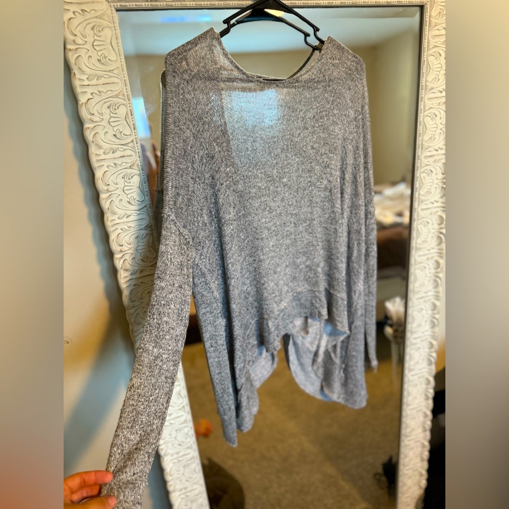 Open back gray sweater. Small.